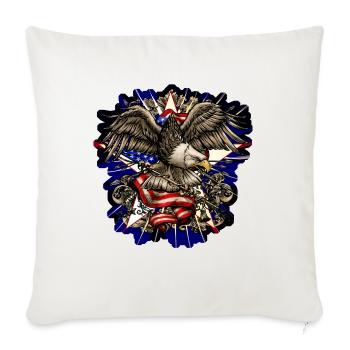 Vintage American Eagle - Throw Pillow Cover 17.5” x 17.5” - natural white - Front