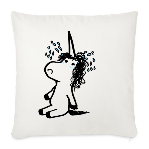 unicornio lloron - Throw Pillow Cover 17.5” x 17.5”