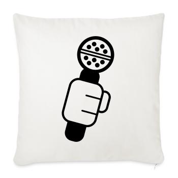 Microphone Check Hip Hop Rapper - Throw Pillow Cover 17.5” x 17.5” - natural white - Front