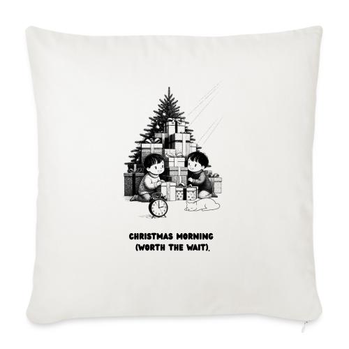 Christmas Morning T-Shirt | Minimalist Kids Gifts - Throw Pillow Cover 17.5” x 17.5”