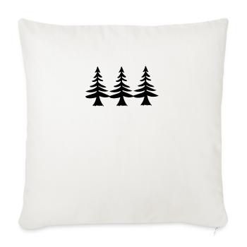Pine Trees T Shirt - Throw Pillow Cover 17.5” x 17.5” - natural white - Front