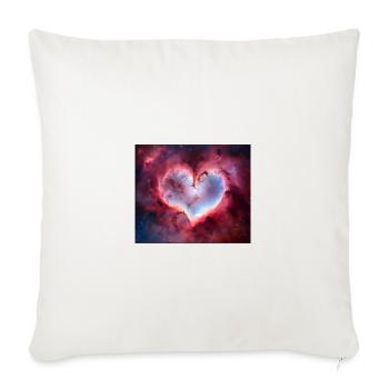 Cosmic Heart Nebula - Throw Pillow Cover 17.5” x 17.5” - natural white - Front
