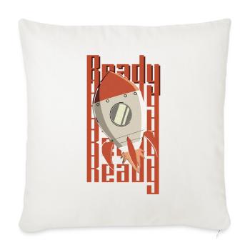 Rocket Launch Motif for Space Enthusiasts - Throw Pillow Cover 17.5” x 17.5” - natural white - Front