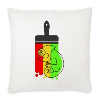 Pinceau caméléon Vecteur de couleur Rasta - Housse de coussin décorative - blanc nature - Devant