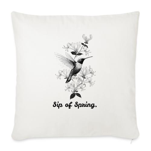 Hummingbird T-Shirt, Honeysuckle Vine - Throw Pillow Cover 17.5” x 17.5”