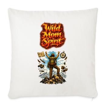 Wild Moon Spirit Adventure - Throw Pillow Cover 17.5” x 17.5” - natural white - Front