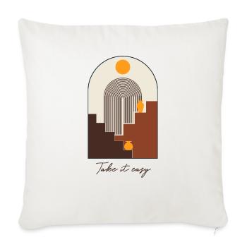 Take It Easy - Throw Pillow Cover 17.5” x 17.5” - natural white - Front