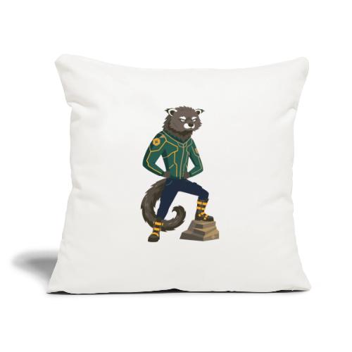 Raccoon Ranger in Neon Armor - Throw Pillow Cover 17.5” x 17.5”