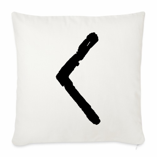 Elder Futhark Rune Kenaz - Letter C & K - Throw Pillow Cover 17.5” x 17.5”
