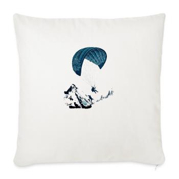 cool paraglider in action - Throw Pillow Cover 17.5” x 17.5” - natural white - Front