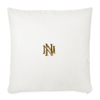Gold NY Monogram - Throw Pillow Cover 17.5” x 17.5” - natural white - Front