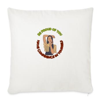 be proud - Throw Pillow Cover 17.5” x 17.5” - natural white - Front