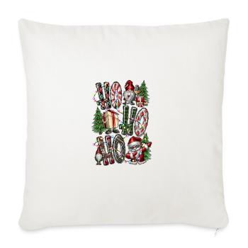 Ho Ho Ho - Throw Pillow Cover 17.5” x 17.5” - natural white - Front