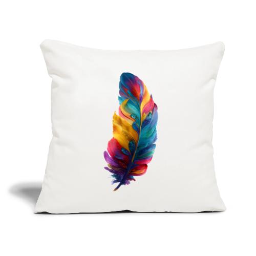 Spectrum Feather Flow - Throw Pillow Cover 17.5” x 17.5”