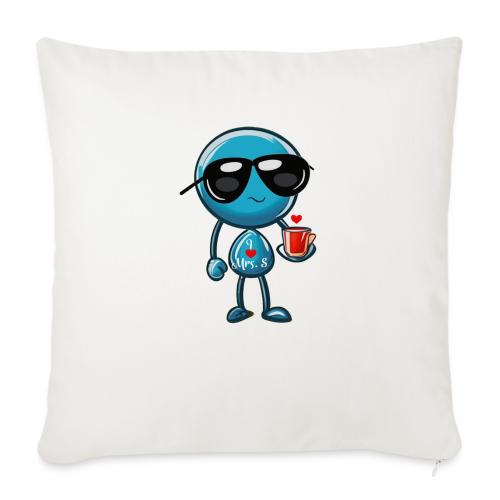 Smoon_I love Mrs S_Blue - Throw Pillow Cover 17.5” x 17.5”
