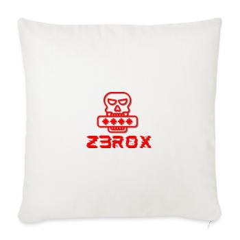 Neon Skull with Techno Blaster Design - Throw Pillow Cover 17.5” x 17.5” - natural white - Front