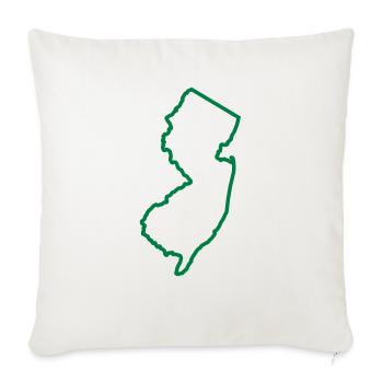 New Jersey Outline - Throw Pillow Cover 17.5” x 17.5” - natural white - Front