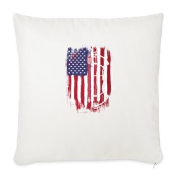 America's flag - Throw Pillow Cover 17.5” x 17.5” - natural white - Front