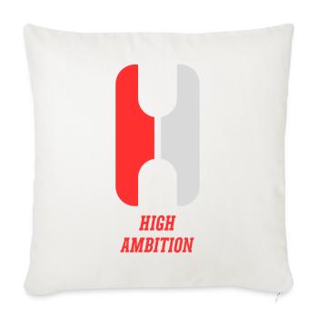 Ambition Symbol Red Gray Emblem - Throw Pillow Cover 17.5” x 17.5” - natural white - Front
