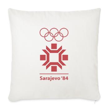 Sarajevo gift Balkans Yugoslavia SFRY Yugo - Throw Pillow Cover 17.5” x 17.5” - natural white - Front