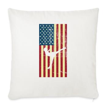 Skating - Throw Pillow Cover 17.5” x 17.5” - natural white - Front