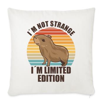 Capybara zoo animal design - Throw Pillow Cover 17.5” x 17.5” - natural white - Front