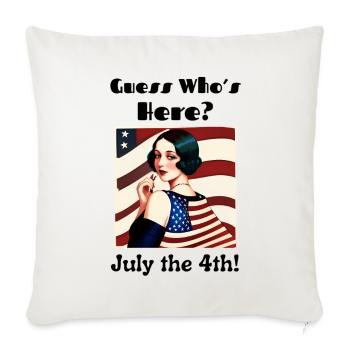 4th July - Throw Pillow Cover 17.5” x 17.5” - natural white - Front