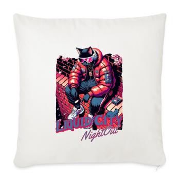 Liquid City Night Out - Throw Pillow Cover 17.5” x 17.5” - natural white - Front