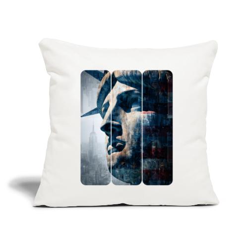 USA: Urban Liberty Triptych - Throw Pillow Cover 17.5” x 17.5”