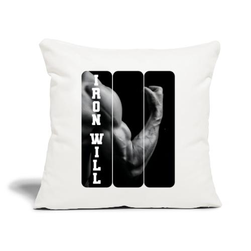 Bodybuilding: Iron Will - Throw Pillow Cover 17.5” x 17.5”