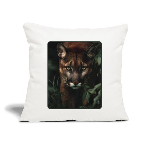 Cougar Jungle Predator Design - Throw Pillow Cover 17.5” x 17.5”
