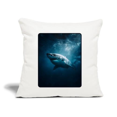 Great White Shark Ocean Design - Throw Pillow Cover 17.5” x 17.5”