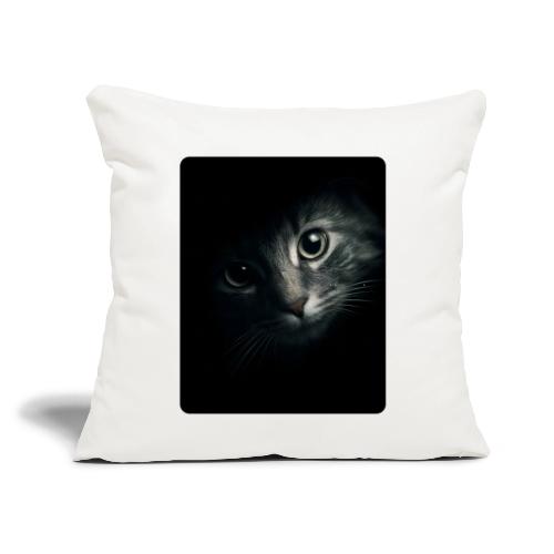 Cat Face in Shadow Close-Up Design - Throw Pillow Cover 17.5” x 17.5”