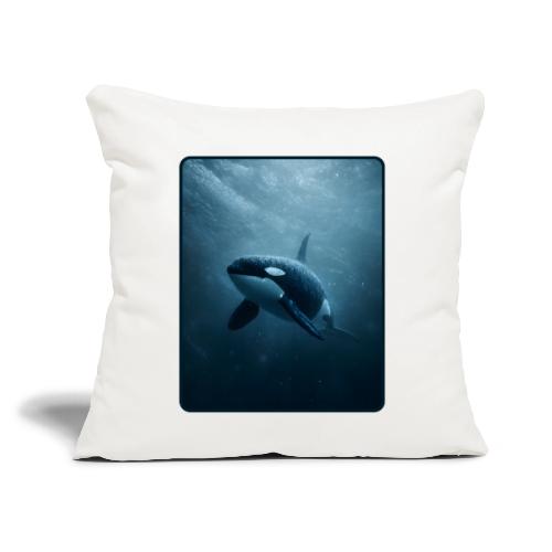 Orca Ocean Wildlife Design - Throw Pillow Cover 17.5” x 17.5”