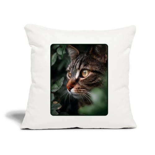 Tabby Cat Jungle Eyes Design - Throw Pillow Cover 17.5” x 17.5”