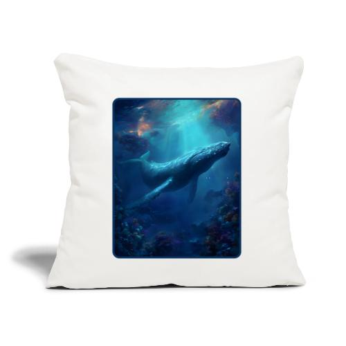 Humpback Whale Ocean Reef Design - Throw Pillow Cover 17.5” x 17.5”