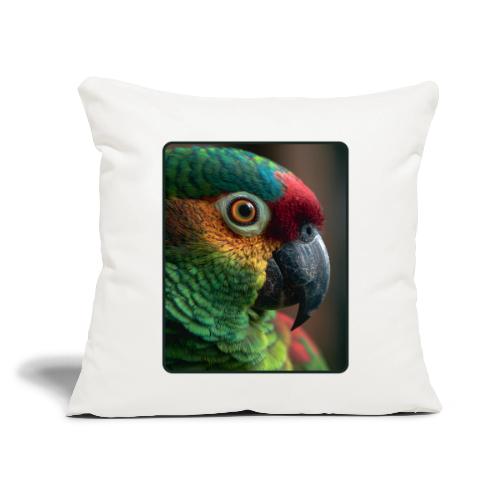 Colorful Parrot Close-Up Design - Throw Pillow Cover 17.5” x 17.5”