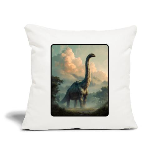 Brachiosaurus Prehistoric Scene Design - Throw Pillow Cover 17.5” x 17.5”