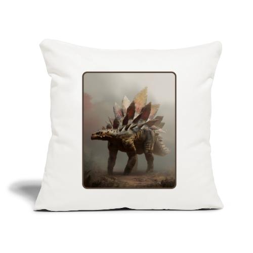 Stegosaurus Misty Forest Design - Throw Pillow Cover 17.5” x 17.5”