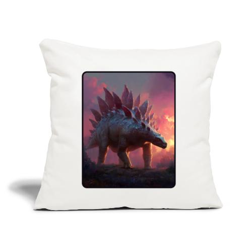 Stegosaurus Sunset Forest Design - Throw Pillow Cover 17.5” x 17.5”