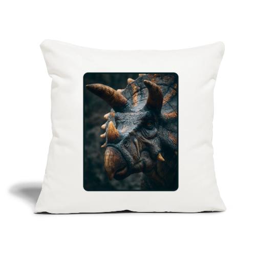 Triceratops Detailed Portrait Design - Throw Pillow Cover 17.5” x 17.5”