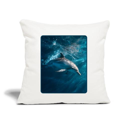 Dolphin Sunlit Ocean Serenity Design - Throw Pillow Cover 17.5” x 17.5”