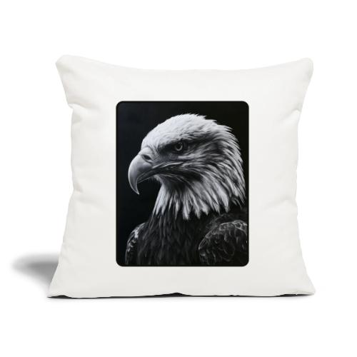 Black White Bald Eagle Design - Throw Pillow Cover 17.5” x 17.5”