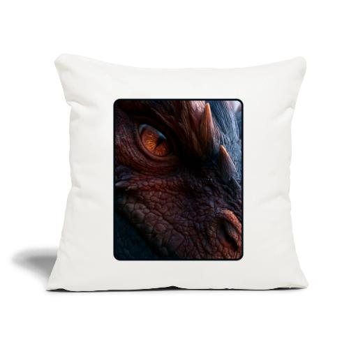 Fierce Ancient Dragon Portrait Design - Throw Pillow Cover 17.5” x 17.5”