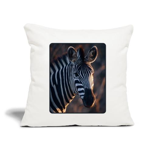 Majestic Zebra Sunset Portrait Design - Throw Pillow Cover 17.5” x 17.5”