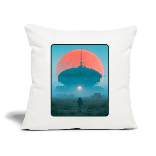 Astronaut Alien Outpost Design - Throw Pillow Cover 17.5” x 17.5”