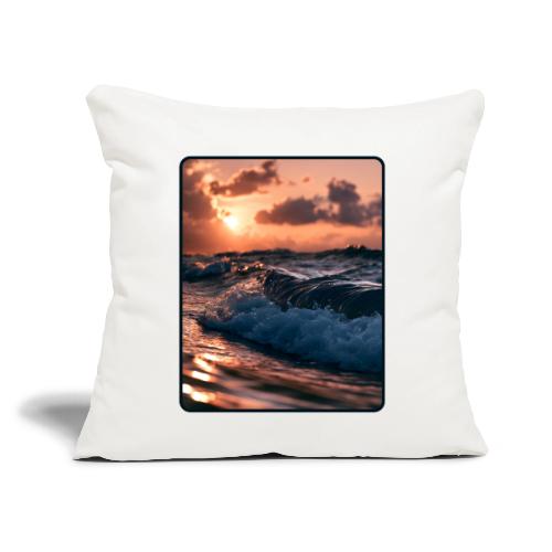 Golden Sunset Ocean Wave - Throw Pillow Cover 17.5” x 17.5”