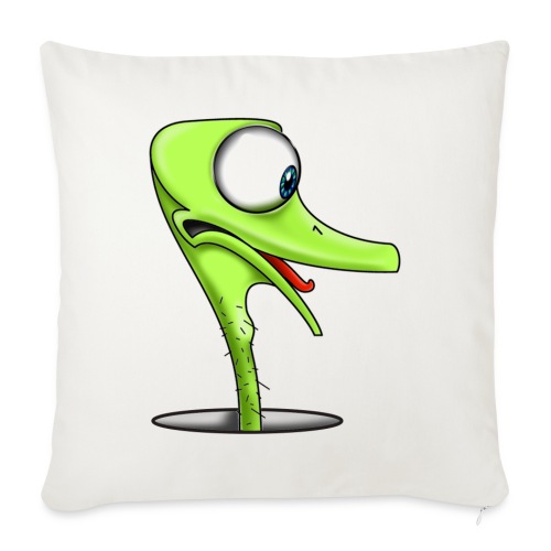 Funny Green Ostrich - Throw Pillow Cover 17.5” x 17.5”