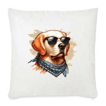 Golden Retriver Art - Throw Pillow Cover 17.5” x 17.5” - natural white - Front