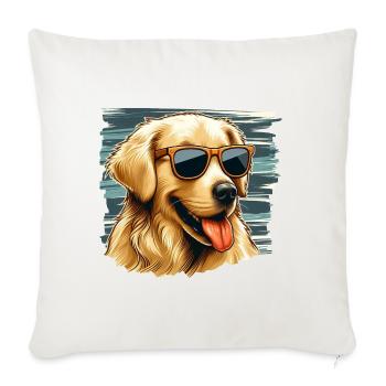 Golden Retriver Art - Throw Pillow Cover 17.5” x 17.5” - natural white - Front